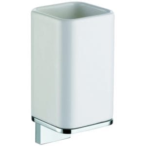 מתלה כוס למברשות שיניים כרום שילוב חרס איטליה BAGNO AT142