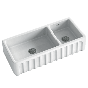 כיור מטבח כפול 997 חרס פסים לבן  CHAMBORD LOUIS-3