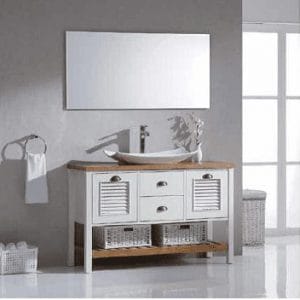 ארון אמבטיה מונח כיור חרס לבן-KIN